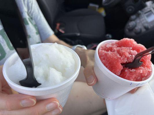 Two smalls - coconut lime (l) and cherry (r).