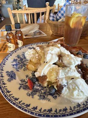 Strawberry French toast with bacon