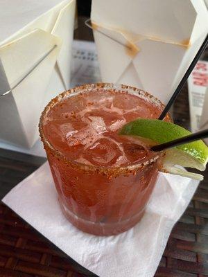 Strawberry Margarita (with real muddled strawberry!)