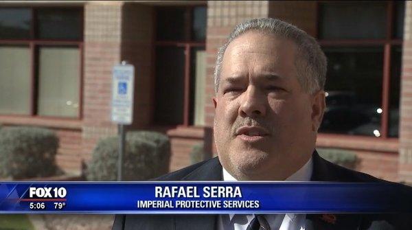 Team Leader Rafael Serra on the news talking about security protocols and safety.