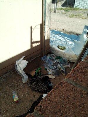 Our homeless encampment debris nextdoor at U-Haul