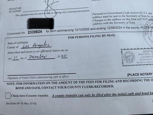 Failure to include signature on document to be sent to County Clerk.