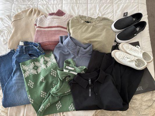 My haul today  Zara, Lulu Lemon, Pink, Vans, etc