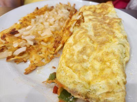 Veggies Omelet and Loaded Hash