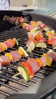 Swordfish and Marlin kabobs!