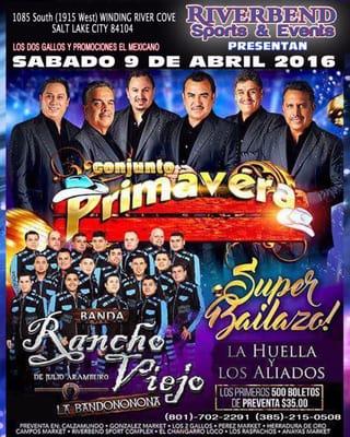 SÚPER concierto este 9 de Abril 2016!...  Conjunto Primavera, Rancho Viejo y La Huella y Los Aliados.