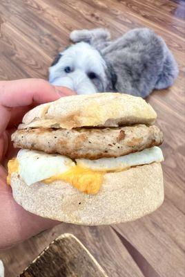 Sausage breakfast sandwich