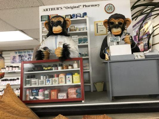 Arthur's Original Pharmacy with monkeys