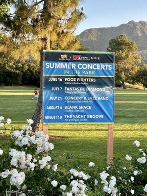 2024 Summer Concerts @ Chumash Park, Agoura Hills!