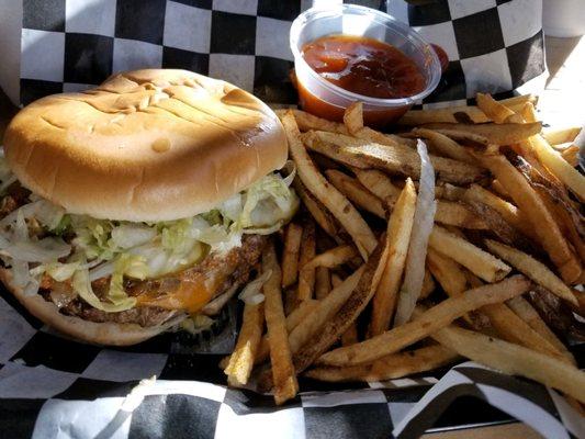 Cheeseburger with fries & drink $7.99 (Monday Special)