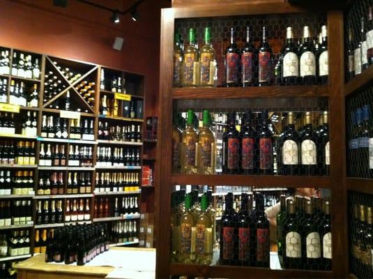 Picture only shows a quarter of the store. Huge selection of wines to choose from!