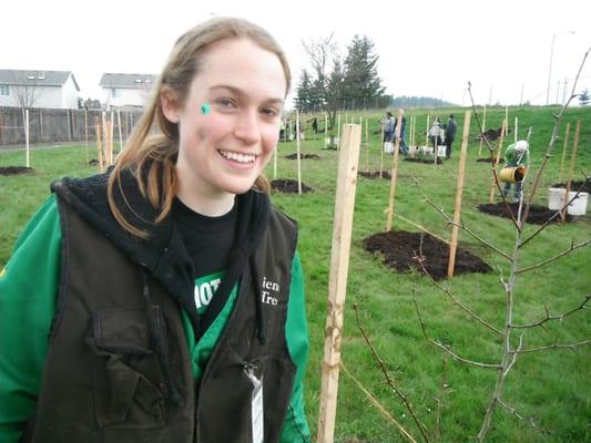 Celebrating St. Patrick's day by planting trees along I-205