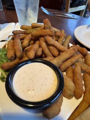 Fried green beans with ranch