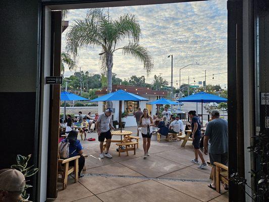 Beer garden with kitchen at the back