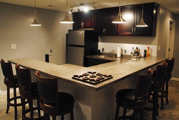 Basement Remodel with Wet Bar in Manassas, VA