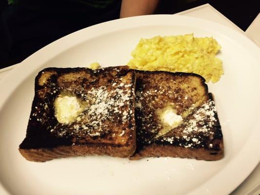 French toast and scrambled eggs