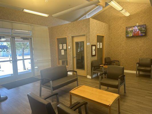 Reception Area.  Clean and Cool on a 90 degree day in July (July 3rd 2014)