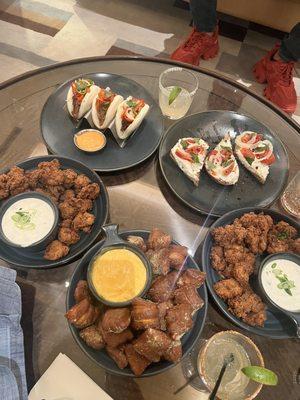 Chicken bites, pork bao