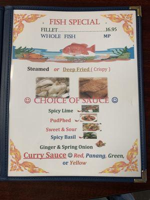 Menu Fish Special