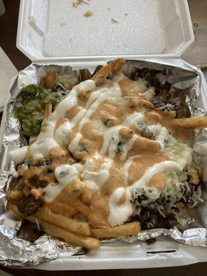 Cancun Fries with carne asada