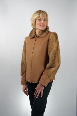 Cashmere Jacket With Mink Trim