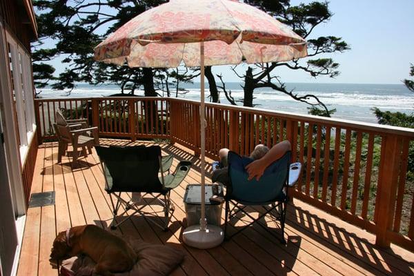 Enjoying the deck on Cabin 14.