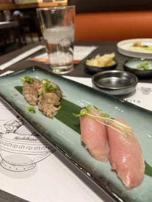 Yellowtail and Albacore Nigiri