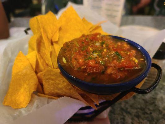 Complimentary chips and salsa