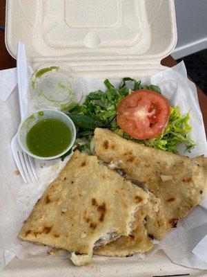 Asada quesadilla with no cilantro (already ate a huge piece before taking pic)