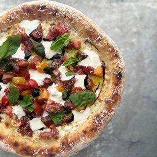 Late summer caprese pizza