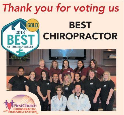 Voted best Chiropractor 2018