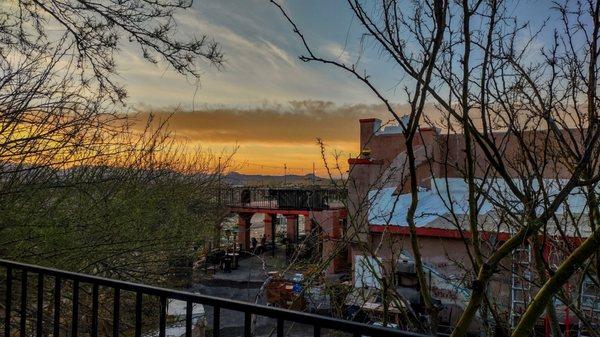 View of the outdoor patio of the High Sierra Bar and Grill from our balcony.