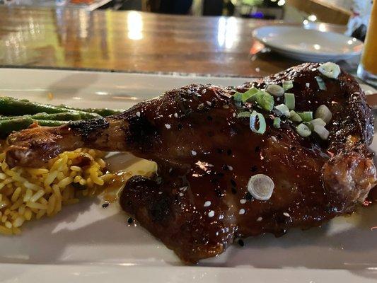 Roasted half duck with Asian glaze