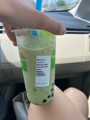 Matcha Milk Tea with boba