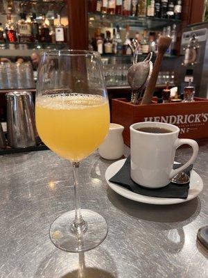 Mimosa and coffee