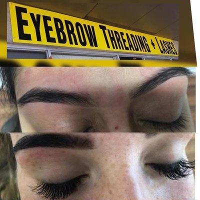 Eyebrow threading +Lashes