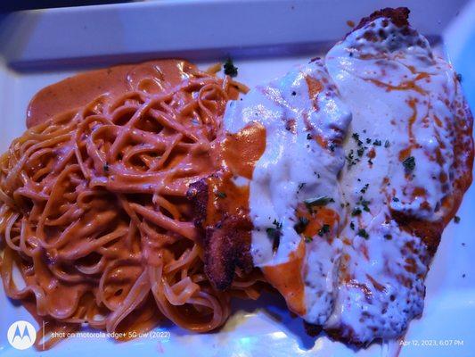 Chicken Parm with vodka sauce