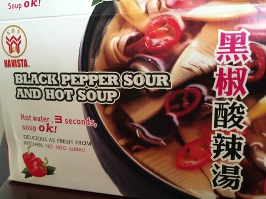 You've gotta love awkward translations - as witnessed on this package.  (Awkward or not - only place I can find this soup is here!).