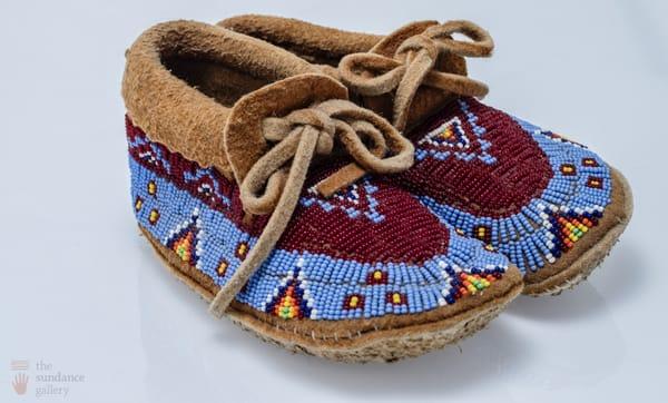 Sweet child's moccasins by Minnie Ryder, Dakota Nation