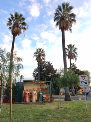 Nice Christmas scenes are placed among the trees on busy Euclid Avenue's vast grassy median each holiday season.