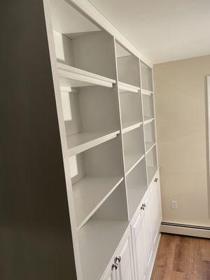 Using just 1' of room space, we were able to add all this storage space to the client's dining room.