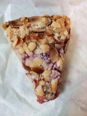 Almond cherry coffee cake slice $2.25