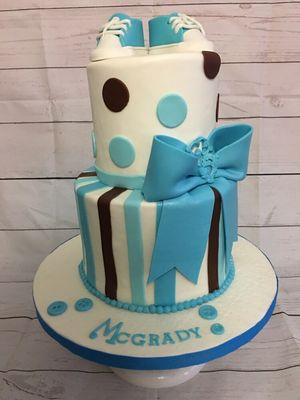 Welcome baby boy baby shower cake