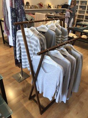 Fine Gauge and Lightweight Cashmere Summer Sweaters in Ash and Mushroom Gray