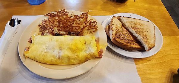 Ham Cheese omelet & toast...