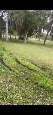 Where the last golf cart was stuck over night.