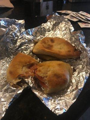 Four mini calzones