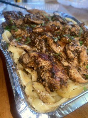 VIBEZ ALFREDO PASTA  Jerk chicken