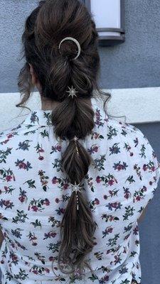 An intricate updo with accessories