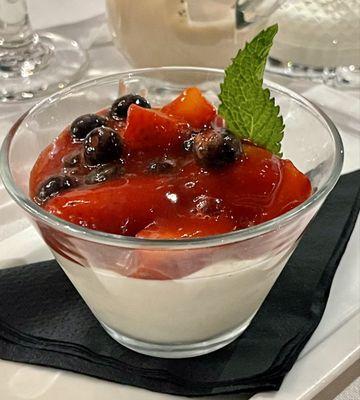 Panna cotta with Berry compote.